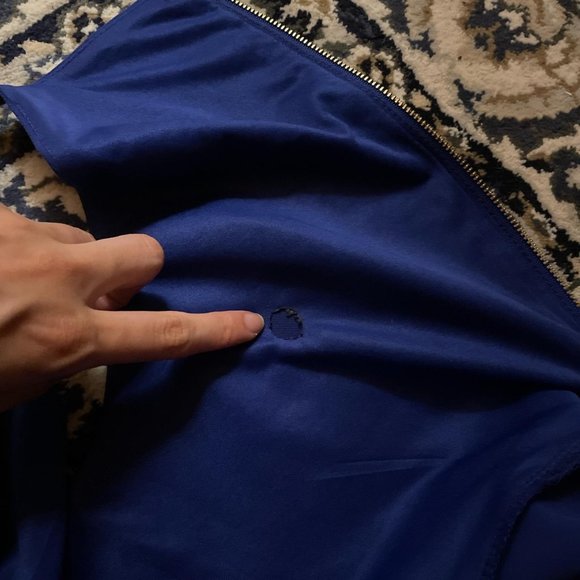 blue dress with zipper and slit - Picture 3 of 3